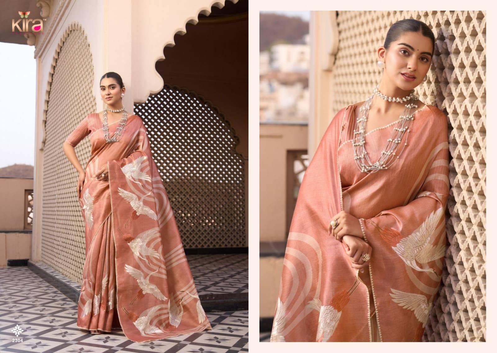 KATHA By KIRA 2301 to 2304 Series Indian Traditional Bridal Wear Collection Beautiful Stylish Fancy Colorful Party Wear & Occasional Wear Silk Sarees At Wholesale Price